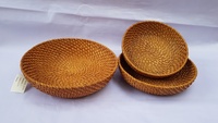 Plateau en rotin fait main écologique, accessoires de cuisine légers, non toxiques, design minimaliste, best-seller 2023, fabriqué au Vietnam