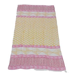 Versatile Women's Printed <b>Shawls</b> <b>Wraps</b> Scarves Yellow Pink Block Print 100% Cotton Soft Texture Fabric Fashionable Affordable - Product Image 6