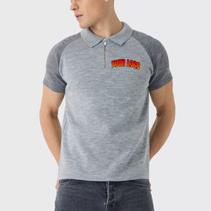 Nouvelles Chemises de Golf pour Hommes en Tricot Solide avec Logo Personnalisé, Respirantes, Séchage Rapide, Manches Courtes, Vêtements de Sport d'Extérieur, Imprimé Bicolore - Product Image 1