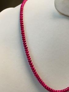 Natural Red <b>Ruby</b> <b>Necklace</b> Non-Heated Non-Treated 65.98 CTS 3-4mm 18 Inch Premium Quality Gemstone Jewelry Piece IGI Certified - Product Image 6