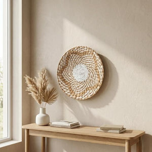 Eco-Friendly Natural Fiber Woven Wall Basket Handcrafted <b>Hanging</b> Decor Modern Wall Art Plate For Wholesale Artisan Home Accents - Product Image 1