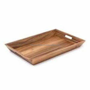 Plateau de service artisanal Unique Craft India en bois de manguier et laiton, avec poignées métalliques classiques, pour servir sur des plateaux en acacia, de qualité supérieure et fabriqué à la main - Product Image 5
