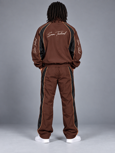 Ensemble survêtement homme Sam Tactical marron, sweat à capuche zippé et pantalon, streetwear, automne, séchage rapide, polyester, vêtements de sport - Product Image 2