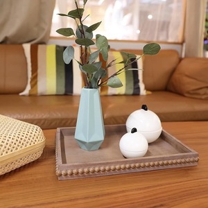 Handcrafted Wooden Serving <b>Tray</b> with Carved Border | Decorative Coffee Table <b>Tray</b> - Product Image 1
