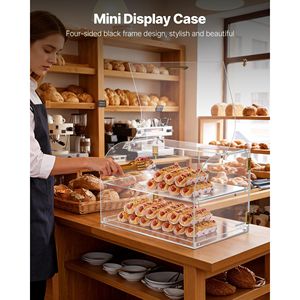 Vitrina Comercial de Acrílico Transparente de 2 Niveles para Panadería, Pastelería y Cocina, Ideal para Centros Comerciales y Fiestas - Product Image 6