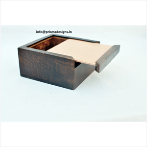 Custom Logo Handmade Square Wooden Storage Box Wholesale Sliding Lid Dark Wood Jewelry Gift Packaging Box Organizer Storage Box - Product Image 1