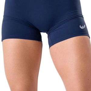 Womens <b>Navy</b> Blue <b>Wrap</b> High Shorts Stretch Compression Workout Running Yoga Gym Fitness Training Activewear Sports High Logo - Product Image 5