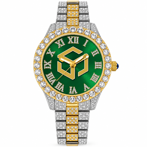 Reloj de Lujo con Incrustaciones de Diamantes Moissanite en Acero Inoxidable para Hombre y Mujer, Reloj de Pulsera Moderno - Product Image 5