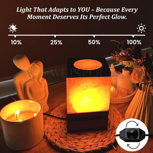 Natural Glow Himalayan <b>Cube</b> Salt Lamp Carved Warm <b>Light</b> Modern Design Customizable Home Decor - Product Image 6