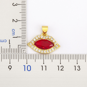 Collana da Donna QIKU Trendy a Forma di Labbra con Ciondolo in Strass, <span class=keywords><strong>4</strong></span> Colori, in Rame Placcato Oro 18K con Zirconia Cubica, Accessori Gioiello - Product Image 2