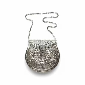 Bolso de Mano de Metal Grabado a Mano God Grace Craft, Bolso de Noche Plateado Vintage, Bolso Étnico Tradicional para Bodas y Fiestas - Product Image 6