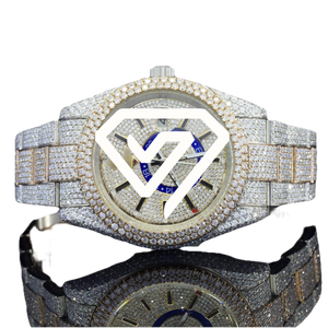 Montre automatique mécanique de luxe pour homme, entièrement sertie de diamants Moissanite VVS couleur D, style GMT - Product Image 6