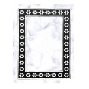 Miroir mural encadré moderne avec motif en os incrusté pour montage mural, chambre à coucher, couloir, salon, miroir décoratif traditionnel - Product Image 5