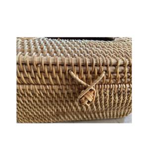 Handmade <b>Brown</b> Rattan Square Tissue <b>Box</b> Cover for storage Fruit Flower Styles Christmas <b>Gift</b> table decoration accessories - Product Image 1