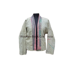 Vêtements de tous les jours et pour les rassemblements, vestes Kantha réversibles d'excellence qui se démarquent grâce à un col châle et un design unique pour - Product Image 4