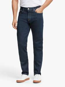 Jean décontracté pour homme sur mesure OEM, coupe droite décontractée, cinq poches, en coton 100% blanc délavé, taille mi-haute - Product Image 4