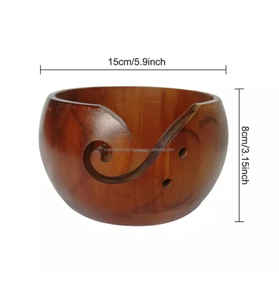 ชามไหมพรมทำมือแกะสลักด้วยมือแบบกำหนดเองผลิตภัณฑ์ไม้ขัดเงาสำหรับตกแต่งลวดลายที่เก็บงานฝีมือ - Product Image 4