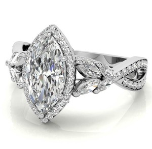 Marquise Cut Moissanite 925 Sterling <b>Silver</b> 14K Gold Plated Luxury <b>Solitaire</b> Engagement <b>Ring</b> Her Bridal Promise Fine Jewelry - Product Image 3