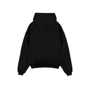 เสื้อฮู้ดโอเวอร์ไซส์ผู้ชาย สีดำล้วน ผ้าฟลีซ สวมใส่สบาย มีกระเป๋า ทรงปกติ ผ้าฝ้ายถัก 100% เหมาะสำหรับใส่ในฤดูใบไม้ร่วง - Product Image 5