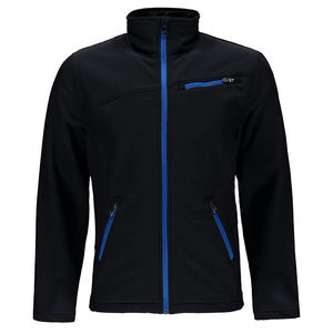 Veste en polaire noire pour homme, col montant, fermeture éclair, décontractée, imperméable, pour l'extérieur, hiver, avec capuche - Product Image 1