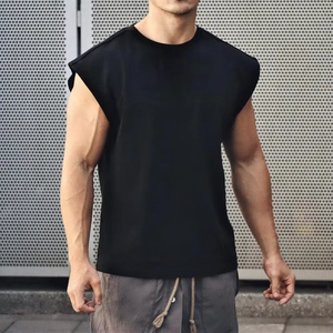 เสื้อกล้ามออกกำลังกายลำลองสำหรับผู้ชายไซส์ใหญ่ แบบสวมใส่สบาย ผ้าถักโพลีเอสเตอร์เป็นมิตรกับสิ่งแวดล้อม คอทรงโอ แห้งเร็ว ระบายอากาศได้ดี - Product Image 6
