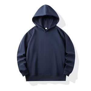 เสื้อฮู้ดผู้ชายสีน้ำเงินล้วน ลายการ์ตูน ผ้าฝ้ายฟลีซ ทรงปกติ สวมใส่สบายๆ สำหรับฤดูใบไม้ผลิ - Product Image 4