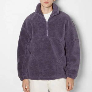 Pull en polaire Sherpa épais à demi-zip, col montant, chaud, décontracté, pour l'extérieur, fabricant sur mesure - Product Image 1