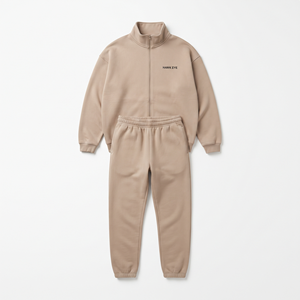 Ensemble de survêtement pour femme avec sweat-shirt à demi-zip et pantalon de survêtement à jambes larges, vêtements de sport décontractés, ensemble de survêtement de haute qualité - Product Image 4