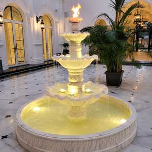 Fuente de Agua Moderna para Exteriores, Tallada a Mano en Mármol Blanco, con Luces LED, Fácil de Instalar, de Primera Calidad, para Jardín o Patio - Product Image 4