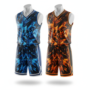 ชุดเสื้อบาสเก็ตบอลแบบสั่งทำ OEM ODM แบรนด์ส่วนตัว แบบซับลิเมชั่น คอวี แขนกุด แห้งเร็ว 100% โพลีเอสเตอร์ สำหรับผู้ใหญ่ทุกเพศ ทุกฤดู - Product Image 5