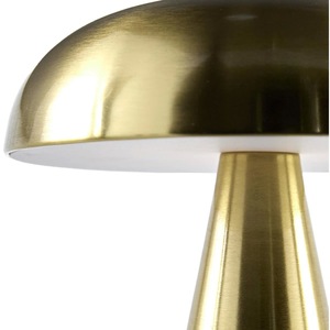 Lámpara de Mesa Contemporánea de Latón con Globo de Vidrio Esmerilado para una Iluminación Elegante del Escritorio - Product Image 1