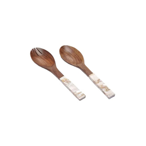 ชุดอุปกรณ์เสิร์ฟสลัดดีไซน์พรีเมียม พร้อมด้ามจับทำจากเปลือกหอยมุก ราคาขายส่งจากโรงงาน - Product Image 1