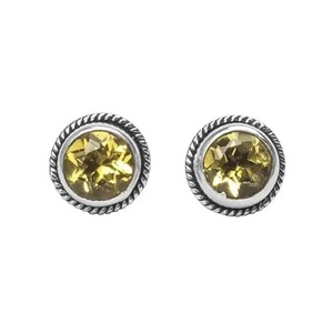 Handcrafted Citrine <b>Stud</b> <b>Earrings</b> 925 Sterling <b>Silver</b> Bezel <b>Set</b> Rope Edge Design Classic Gemstone Fashion Jewelry Gift for Women - Product Image 2