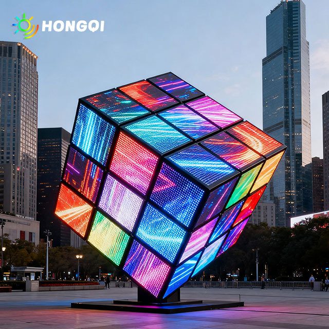High-definition Creative LED Display Cube and square Advertising Rotating 5-sided Outdoor Signboard Screen