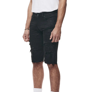 High Street Fashion Elastic Waist <b>Men</b> Denim Shorts Top Quality Custom Sublimated Printing <b>Men</b> Denim Shorts Fitness Shorts - Product Image 3