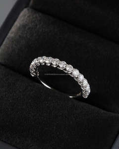 Elegante Anillo de Diamantes de Corte Brillante Redondo para Mujer, Oro Blanco de 10K/14K/18K, Engaste de Garras, Anillo de Boda de Diamantes de Lujo - Product Image 3