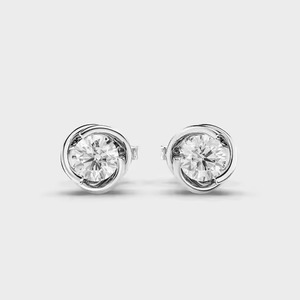 <b>Rose</b> Shape Moissanite Diamond Hoop Earrings Stylish Modern Design Fine Jewelry for Women Everyday Wear Available For Sale - Product Image 5