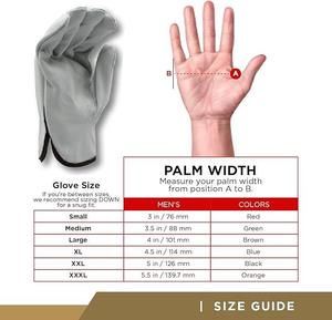 Guantes de Trabajo de Piel de Cabra, Textura Suave, Antideslizantes, Puño Recto, Uso General, Duraderos, Flexibles, Sin Látex, Sin Silicona - Product Image 6