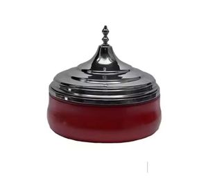 Premium Ribbed Enamel Steel Food Warmers Teal Blue Matte Finish Deep Body Hotpot with Hammered <b>Lid</b> Casseroles - Product Image 6