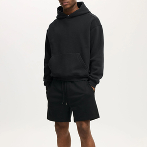 Custom Logo Casual Men's Winter Hoodie and Shorts <b>Set</b> 100% Cotton Lightweight Breathable Men Hoodie and Shorts <b>Set</b> - Product Image 2
