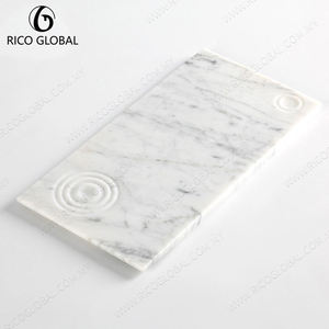 จานเสิร์ฟเซรามิคทรงสี่เหลี่ยมลายหินอ่อน ดีไซน์มินิมอล ยี่ห้อ RICO GLOBAL - Product Image 2