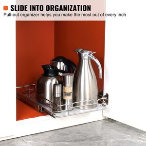 Organizzatore per Armadio con Cassetti Scorrevoli in Acciaio Resistente 11"X21"X2.5" con Ripiani Scorrevoli per Dispensa - Product Image 4