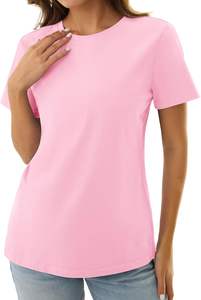 Camiseta de Algodón Ecológica de Secado Rápido para Mujer, Informal, Ligera, Transpirable, Cómoda, Suave, Moderna, con Logo - Product Image 3