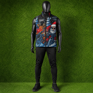 Gilet matelassé personnalisé pour homme, imprimé Père Noël et rennes amusants, sans manches, pour l'hiver, sublimation, vente en gros - Product Image 3