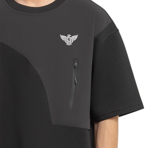 Camiseta de Hombre Azul Marino, Corte Regular, Cuello Redondo, Logotipo, Tejido de Seda, Sólida, Manga Corta, Informal, Transpirable, Estilo Urbano, para Uso Diario de Verano - Product Image 6