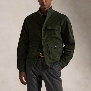 Men's Retro Brown <b>Suede</b> <b>Jacket</b> Best Vintage Short <b>Bomber</b> Crocheted Leather Fabric Winter Wear Men <b>Suede</b> <b>Jacket</b> - Product Image 2