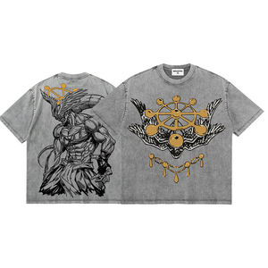 เสื้อยืดคอกลมแขนสั้นทรงโอเวอร์ไซส์สำหรับผู้ชาย ผ้าฝ้าย 100% คุณภาพสูง 240 กรัม สไตล์สตรีทแวร์ เป็นมิตรต่อสิ่งแวดล้อม ระบายอากาศได้ดี ผ้าทอเนื้อนุ่ม ลวดลายลำลอง - Product Image 2