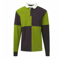 Camisetas de Rugby Vintage Personalizadas, Polo de Manga Larga, 100% Algodón, Logotipo Bordado, Camiseta de Rugby para Hombre