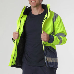 Veste de travail réfléchissante imperméable pour hommes, conforme aux normes ANSI/EN ISO CLASSE 2, avec logo personnalisé, idéale pour l'extérieur par temps froid (vente en gros) - Product Image 2