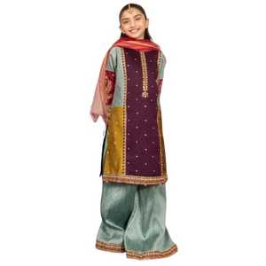 Trajes de tela de algodón bordados para niños / Salwar Kameez pakistaní a bajo precio al por mayor / Vestidos casuales para mujer de la India - Product Image 1